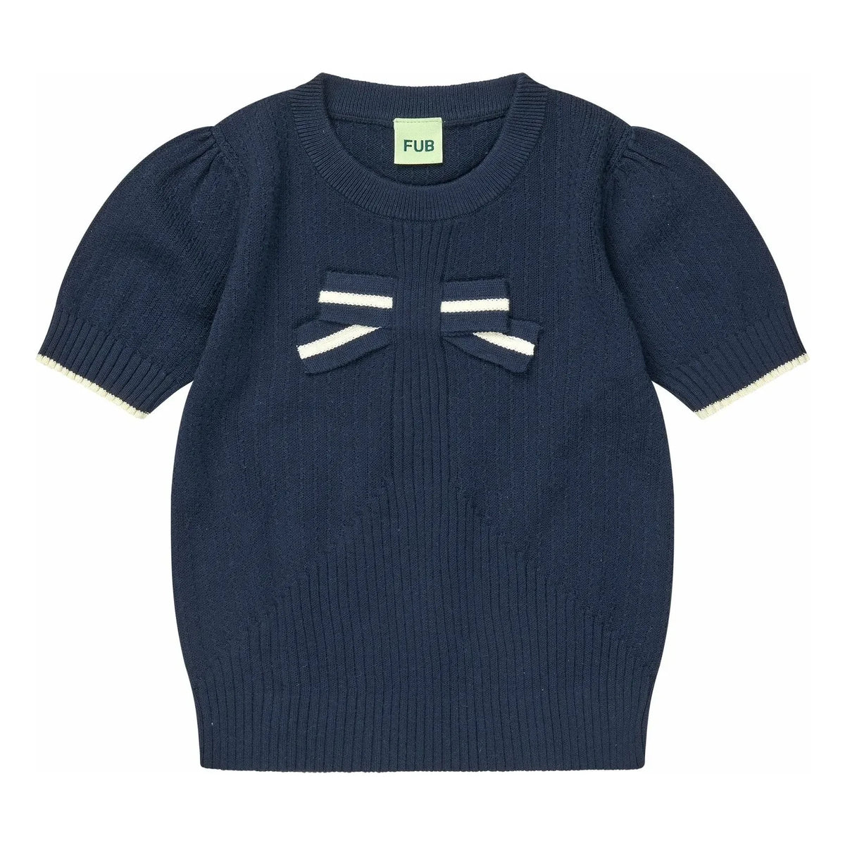 FUB - Organic Cotton Fine Knit Knot T-Shirt | Navy Blue