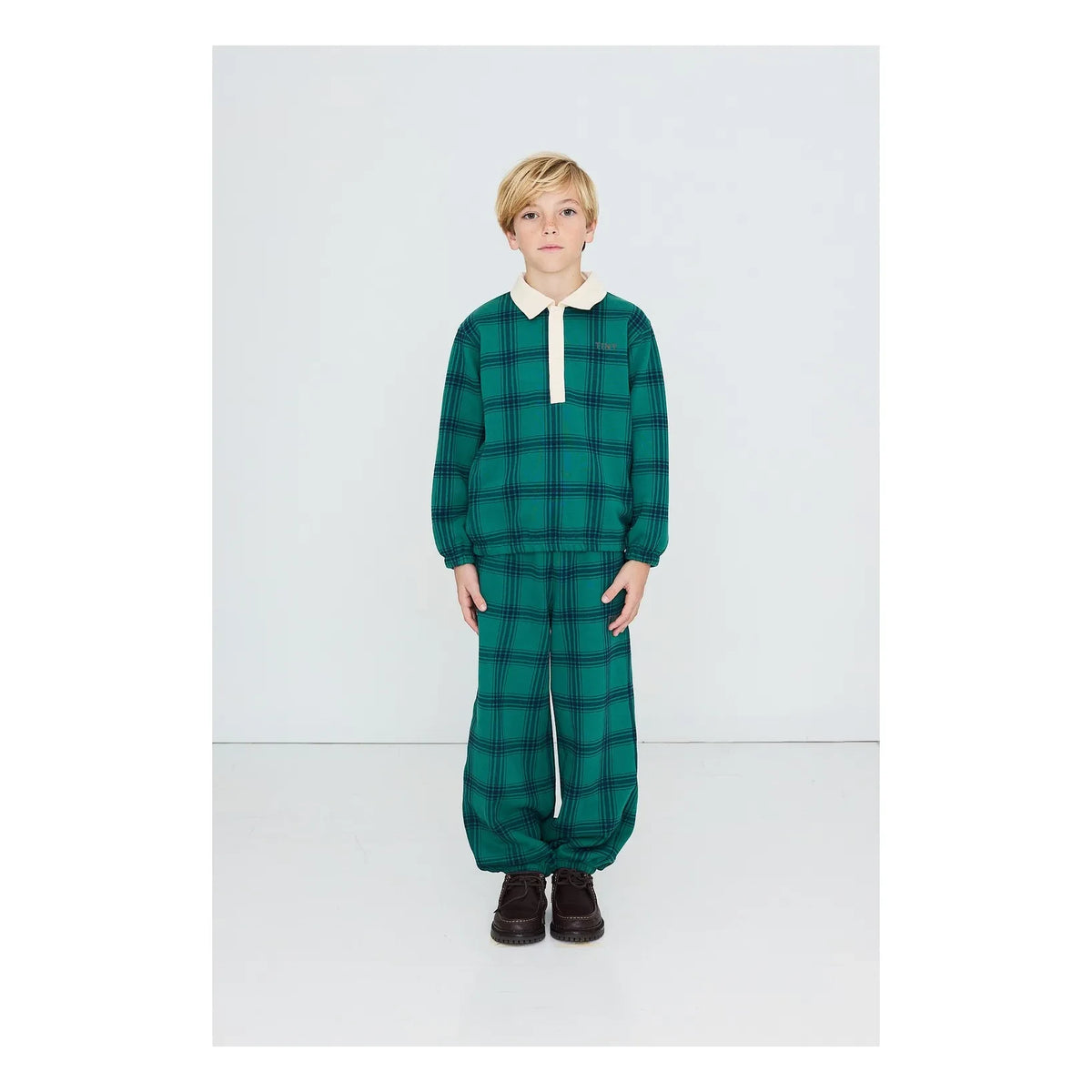 Tinycottons - Organic Cotton Plaid Polo Shirt | Green