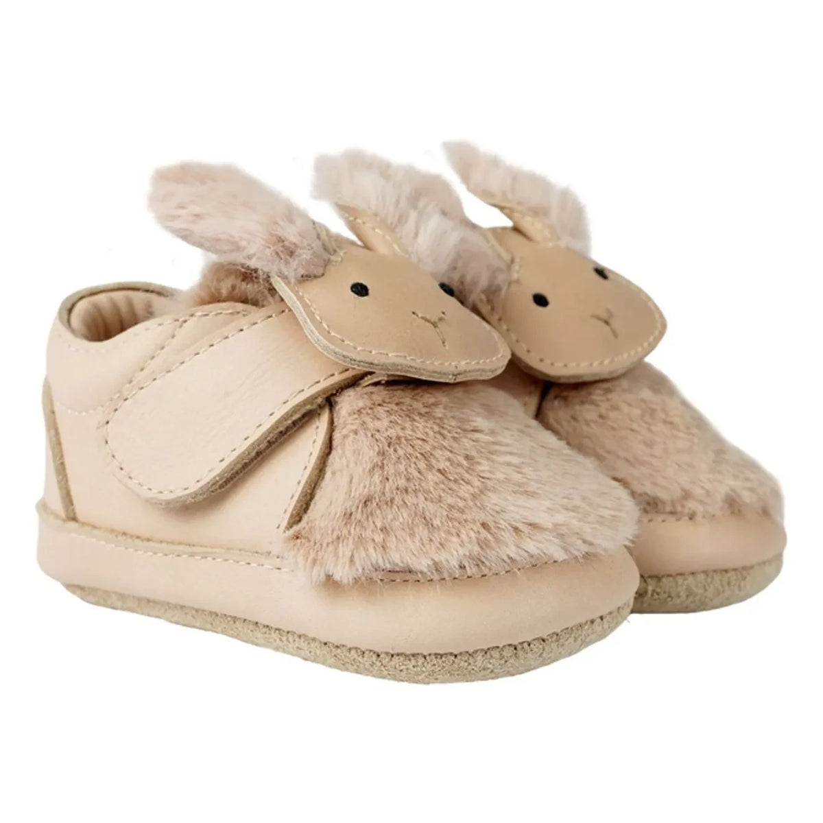 Donsje - Fluffy Matjin Rabbit Slippers | Beige Pink