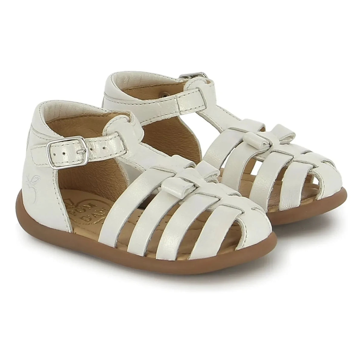 Pom d'Api - Knotted Metallic Sandals | White