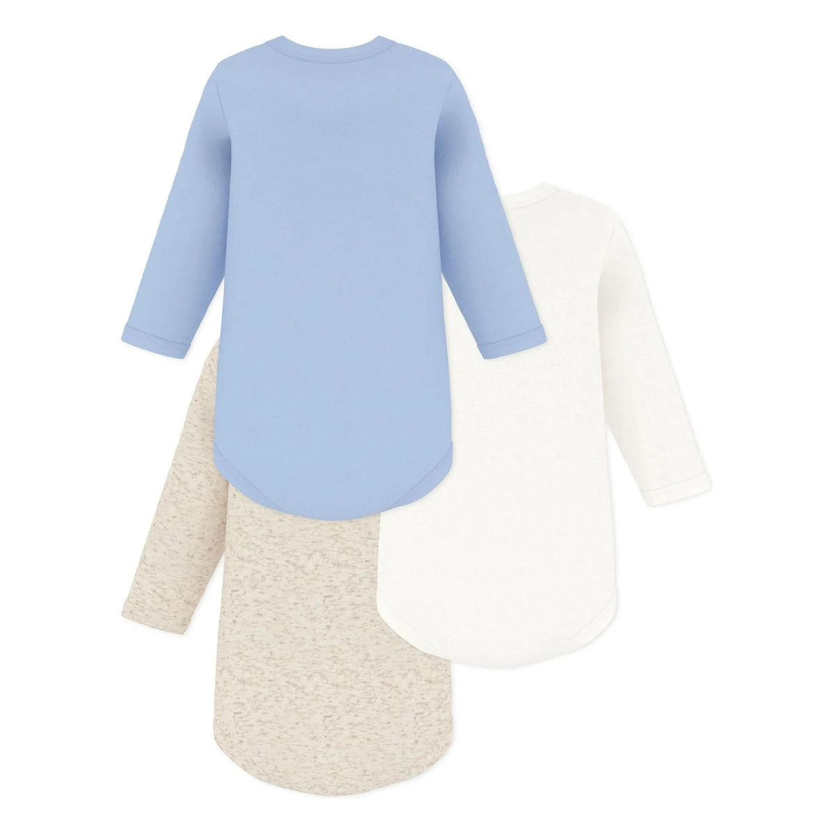 Petit Bateau - 3-Pack Organic Cotton Basic Bodysuit Set | Blue