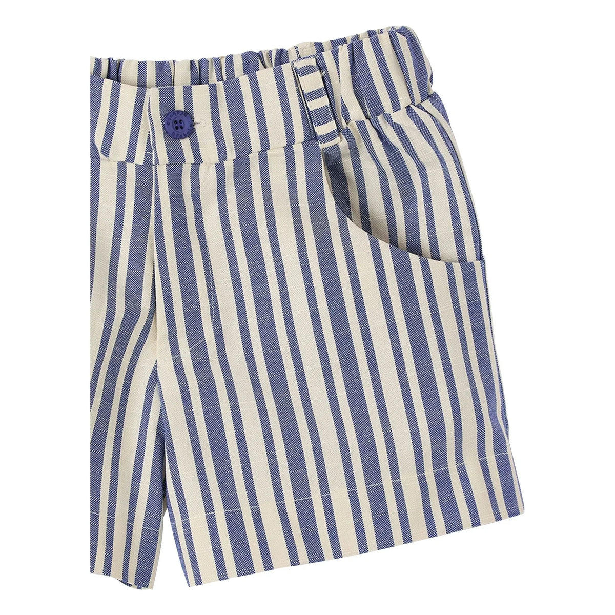 Fabula - Striped Wide Shorts | Light Blue