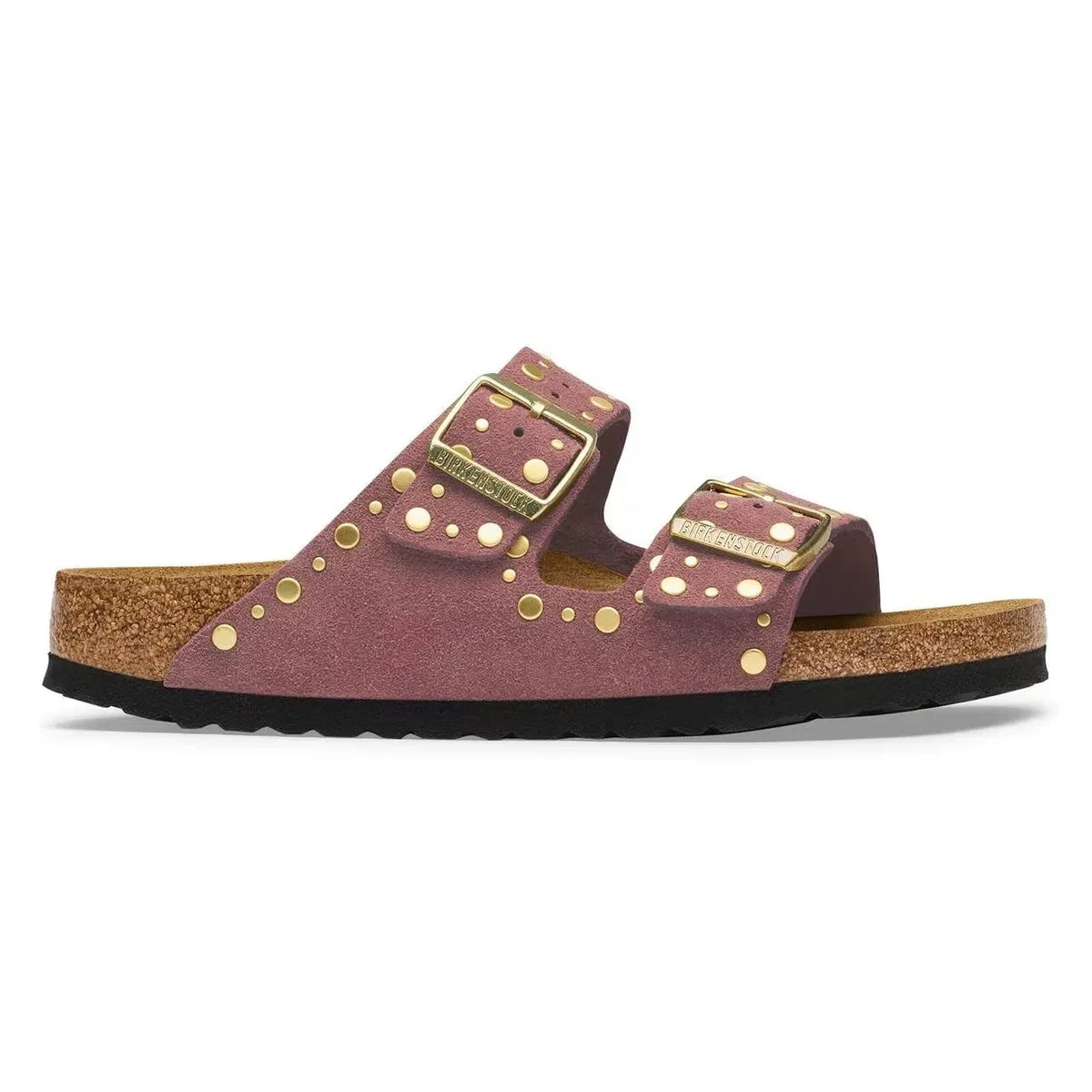 BIRKENSTOCK - Arizona Rivets Suede Sandals | Brick Red