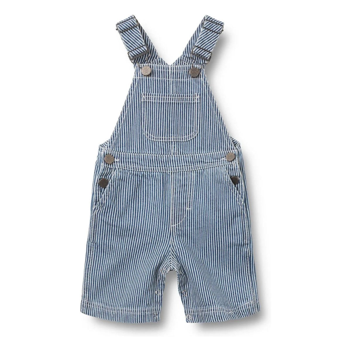 Wheat - Striped Denim Organic Cotton Jumpsuit | Blue