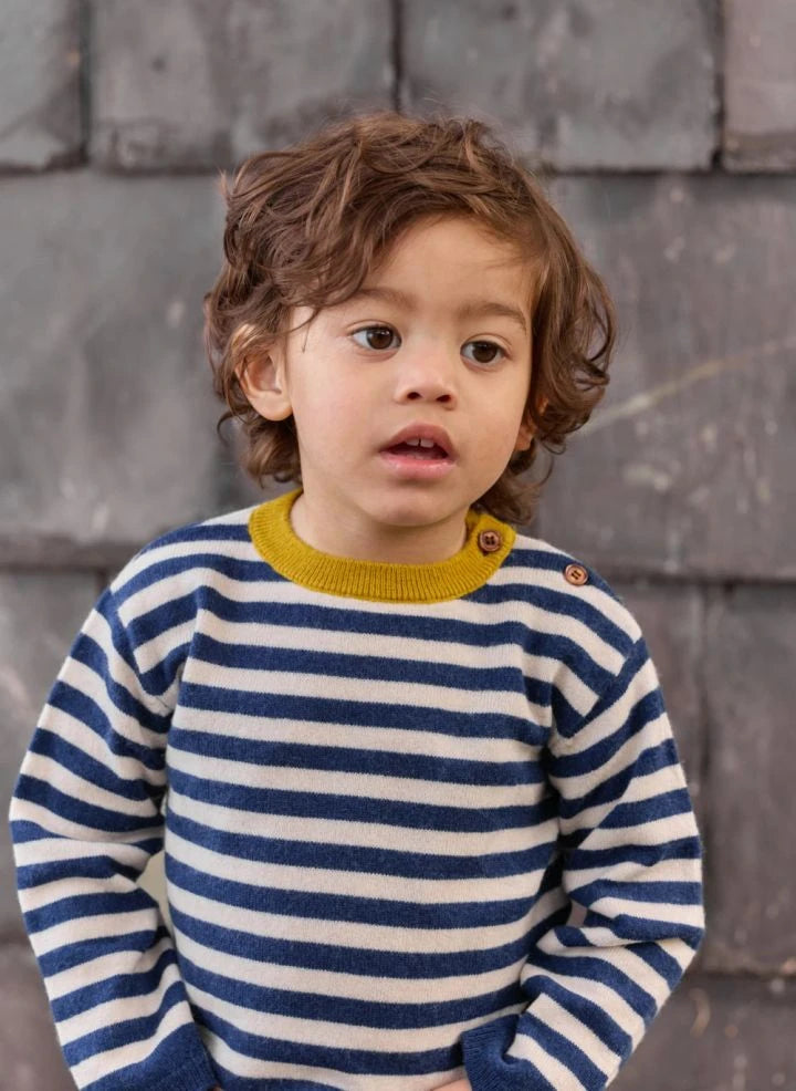 Bonton - Pepito Baby Striped Sweater | Navy