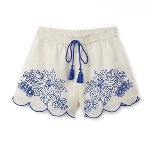 Fabula - Camelia Embroidered Shorts | White