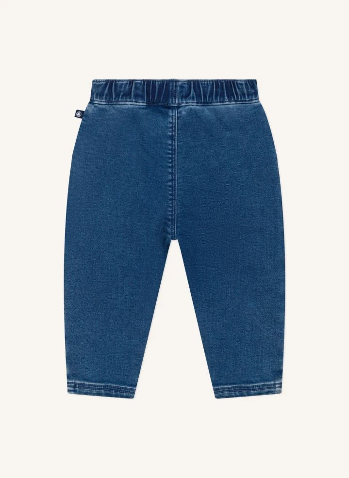Petit Bateau - Denim Blue Lap Fleece Harem Pants