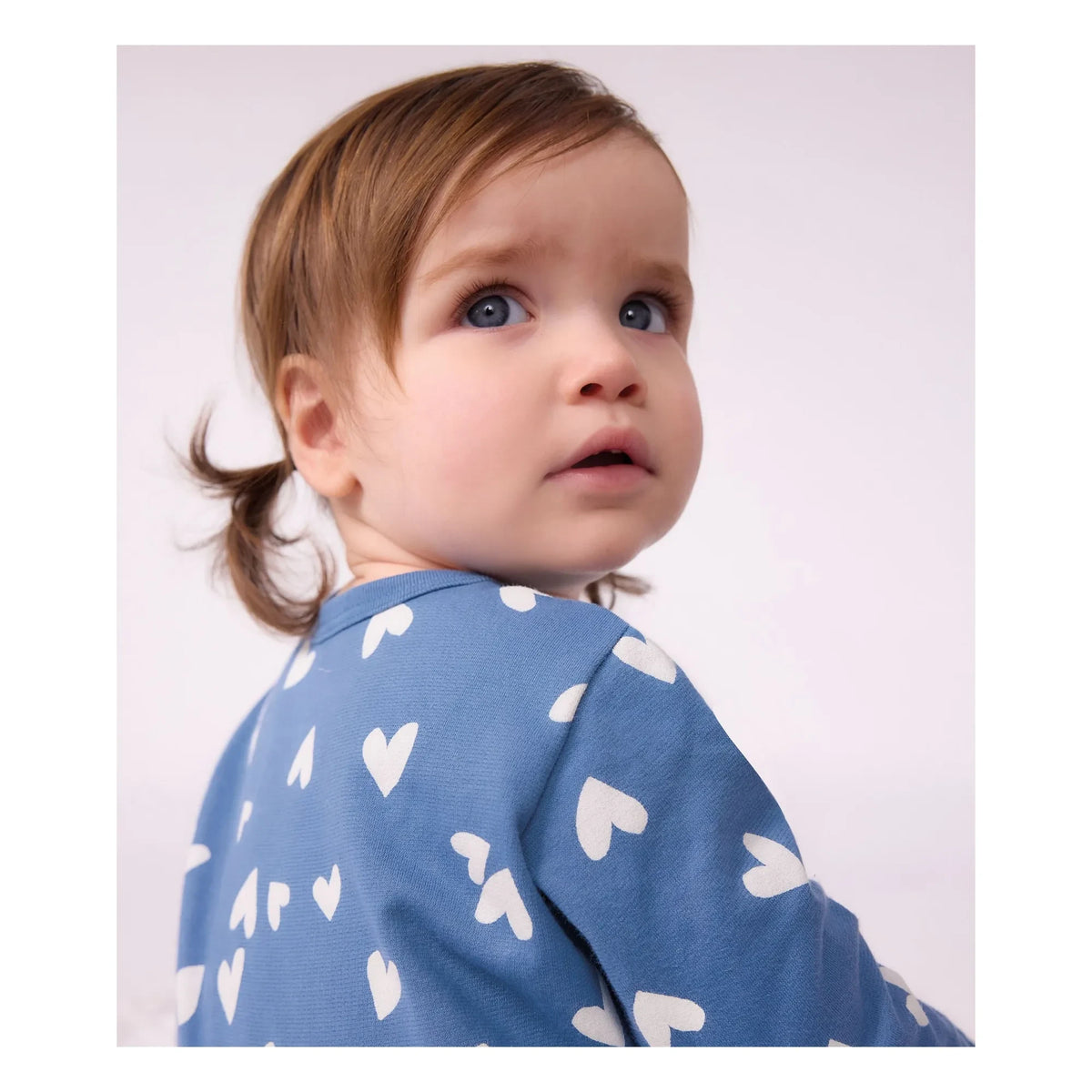 Petit Bateau - Dors Bien Cœurs organic cotton fleece pajamas | Blue