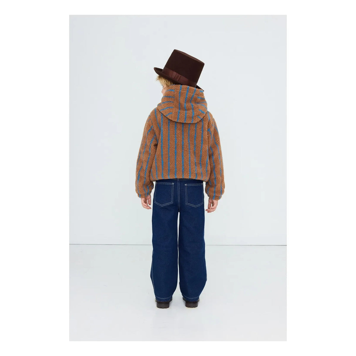 Tinycottons - Striped Sherpa Style Jacket | Brown
