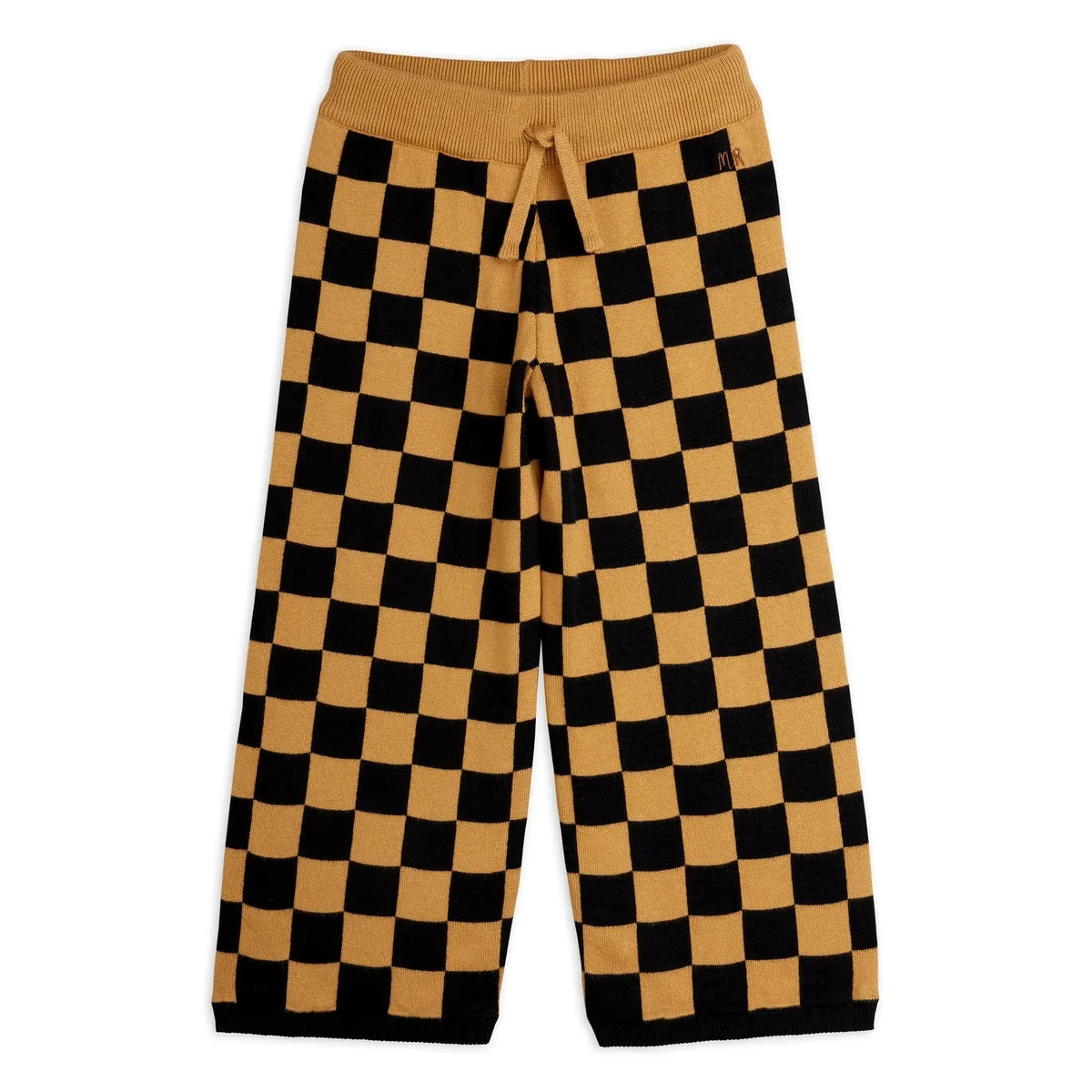 Mini Rodini - Organic Cotton Mesh Damier Trousers | Brown