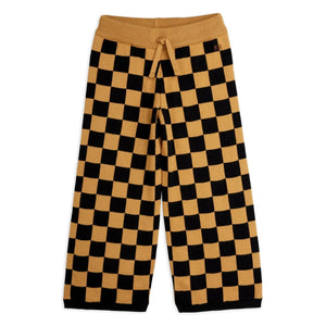 Mini Rodini - Organic Cotton Mesh Damier Trousers | Brown