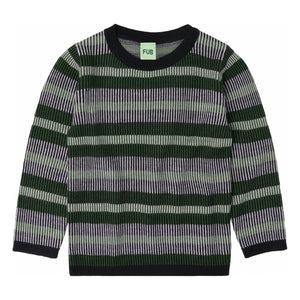 FUB - Striped Sweater Fine-knit Merino Wool | Navy