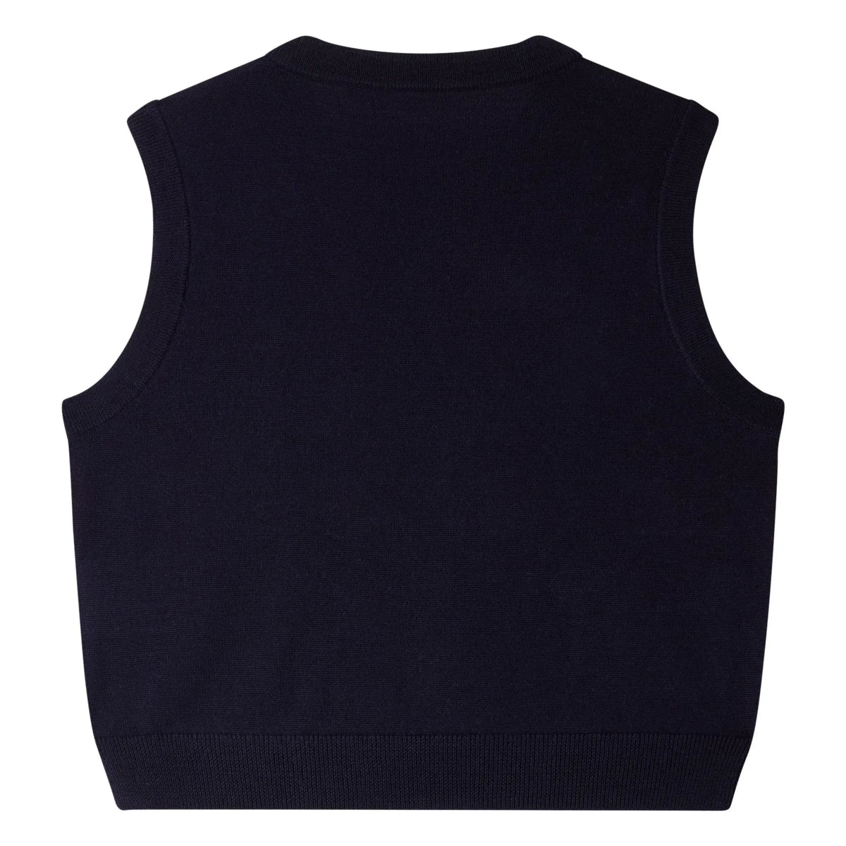 Bonpoint - Maelle Cherry Pattern Wool Sleeveless Sweater | Navy Blue