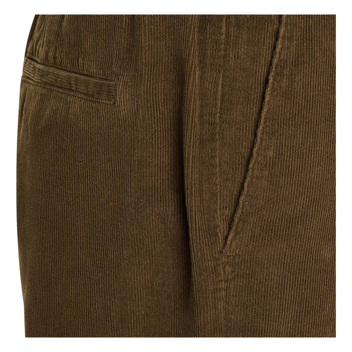 Pomandère - Velvety Textured Stretch Trousers | Khaki