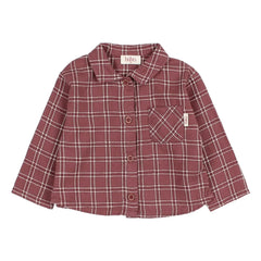 Búho - Baby checkered shirt | Burgundy