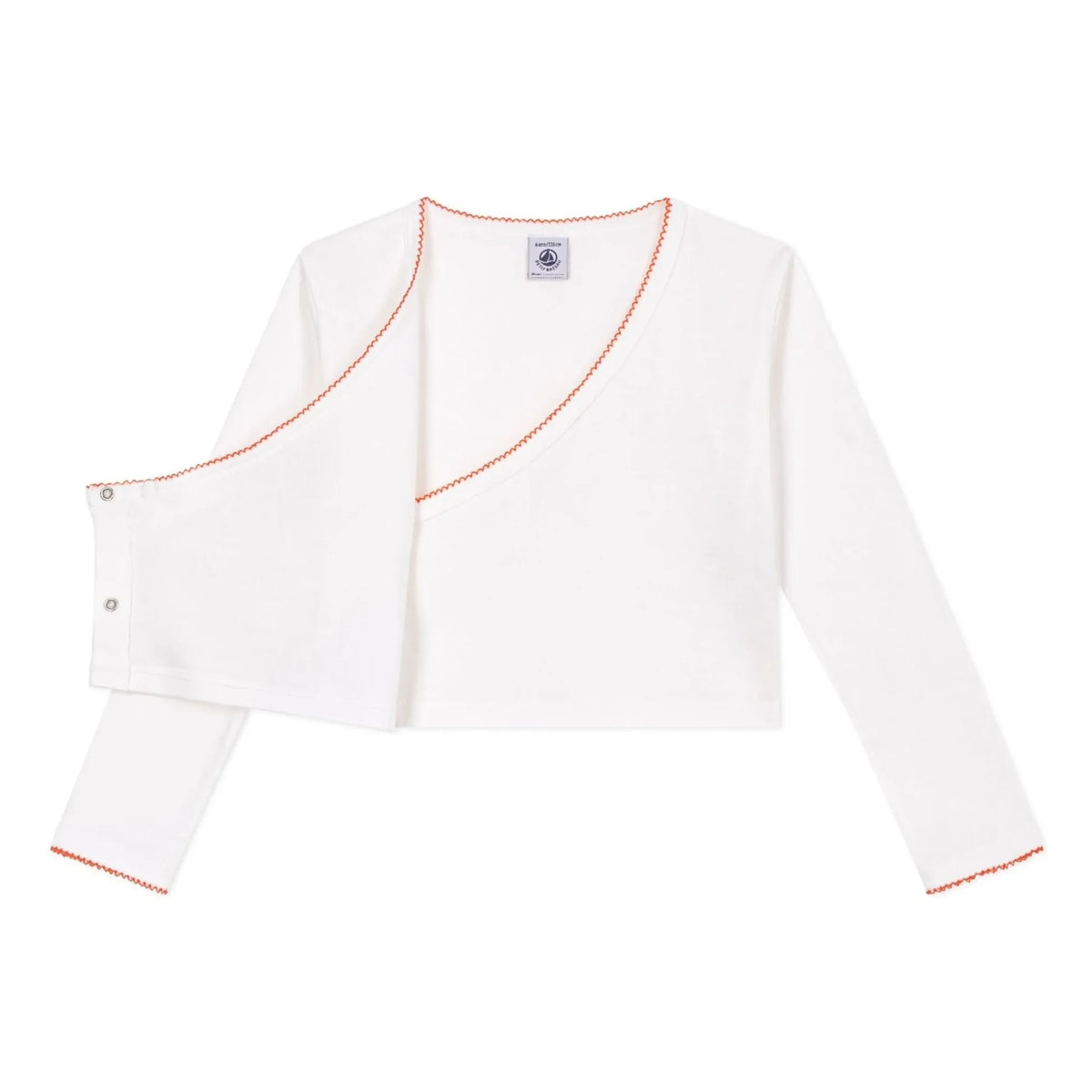 Petit Bateau - Plain Cache Coeur Vest | White