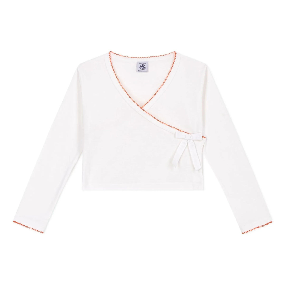 Petit Bateau - Plain Cache Coeur Vest | White