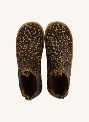 Angulus - Leopard-Print Pony Fur Chelsea Boots | Brown