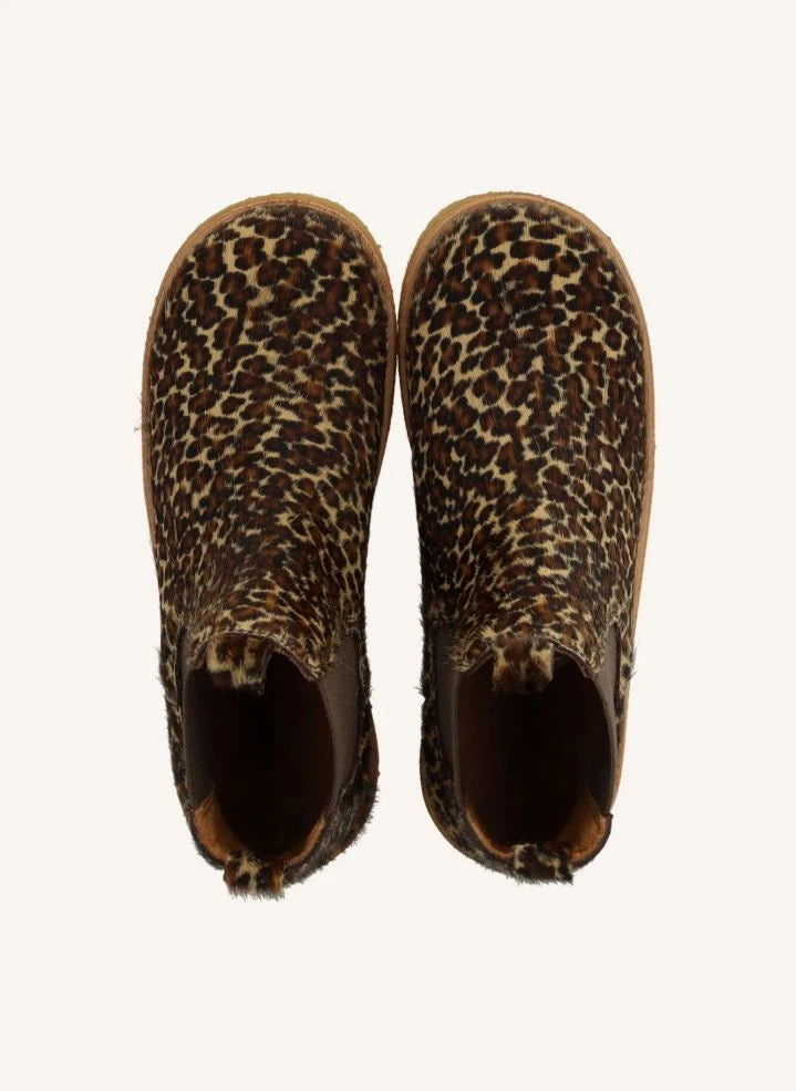 Angulus - Leopard-Print Pony Fur Chelsea Boots | Brown