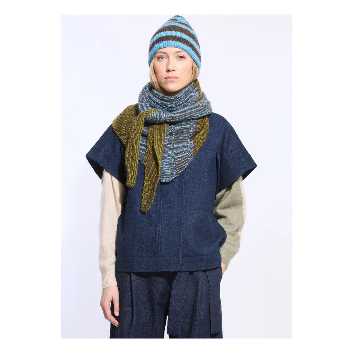Mapoésie - Room Wool Striped Beanie | Blue