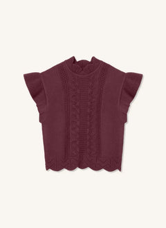 Fliink - Alilly Sleeveless Sweater | Burgundy