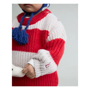 Búho - Red Striped Baby Sweater
