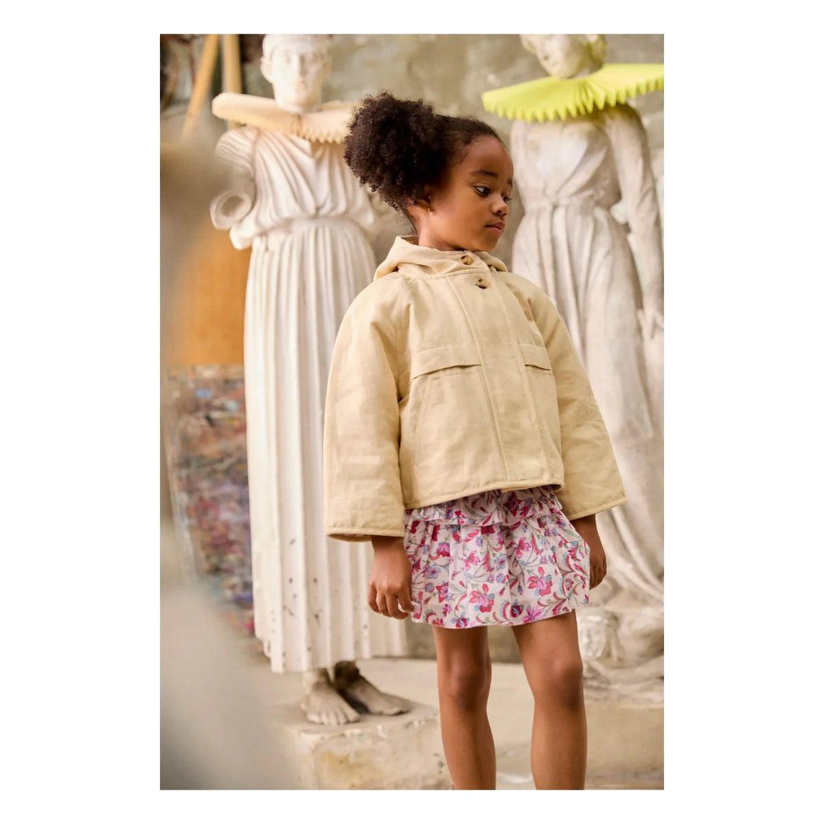 Louise Misha - Roumia Floral Organic Cotton Skirt | Cream