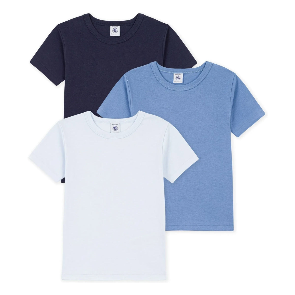 Petit Bateau - 3-pack organic cotton short-sleeve T-shirt set | Blue