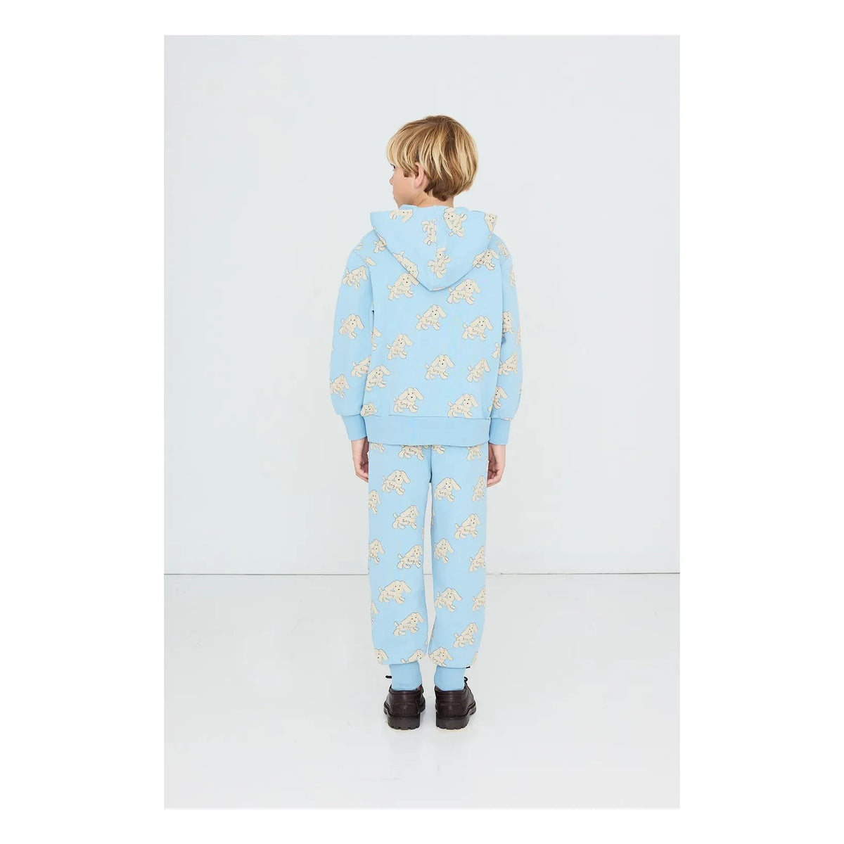 Tinycottons - Organic Cotton Dog Print Hooded Sweatshirt | Light Blue