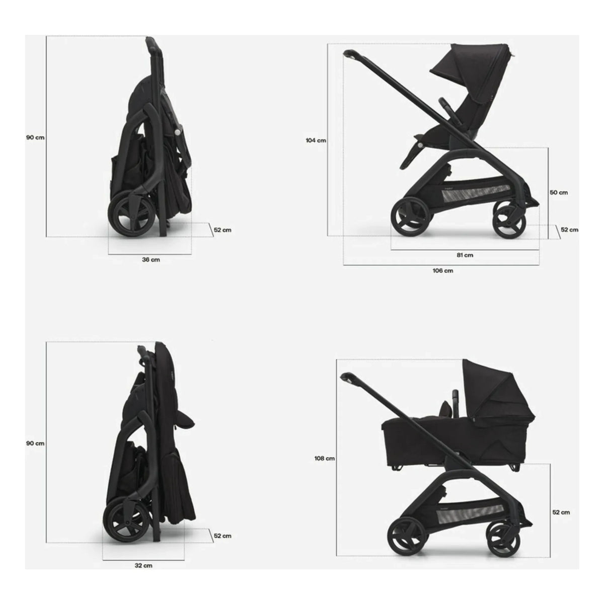 Bugaboo - Bugaboo Dragonfly Urban Stroller complete black chassis | Taupe brown