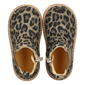 Angulus - Leopard Chelsea Boots with Zipper | Taupe Brown