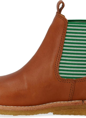 Angulus - Striped Chelsea Boot Laces | Cognac