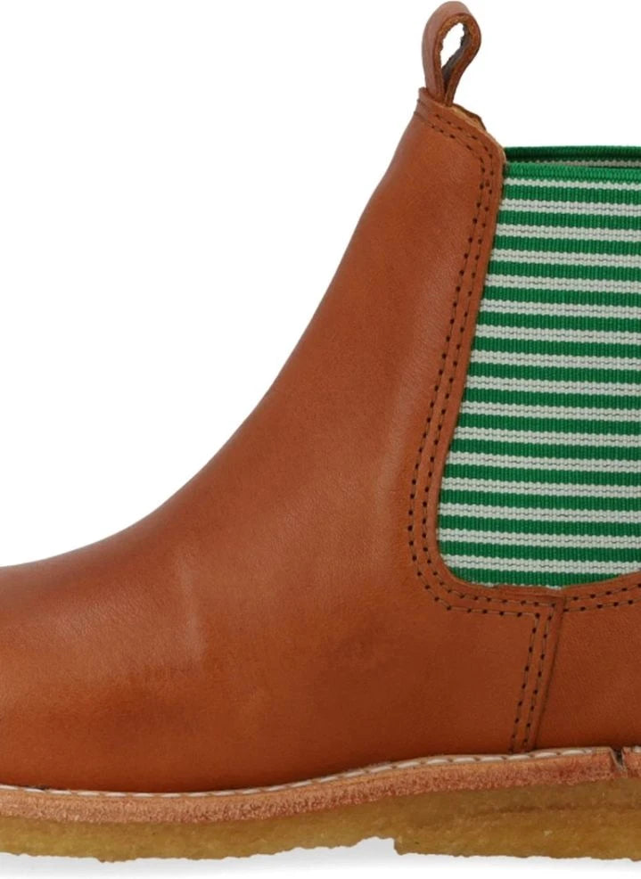 Angulus - Striped Chelsea Boot Laces | Cognac