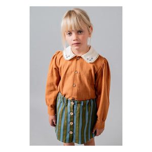 birinit - Claudine Collar Blouse Organic Cotton | Terracotta