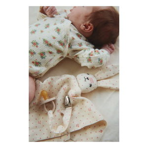 Konges Sløjd - Minnie Floral Pointelle Wrap Bodysuit, Organic Cotton | Ecru
