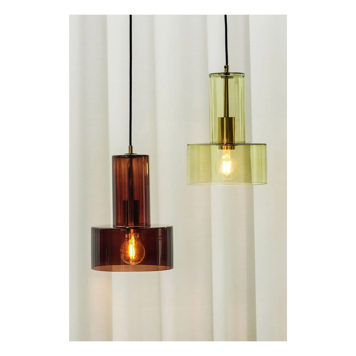 Hübsch - Ripple glass pendant lamp | Green