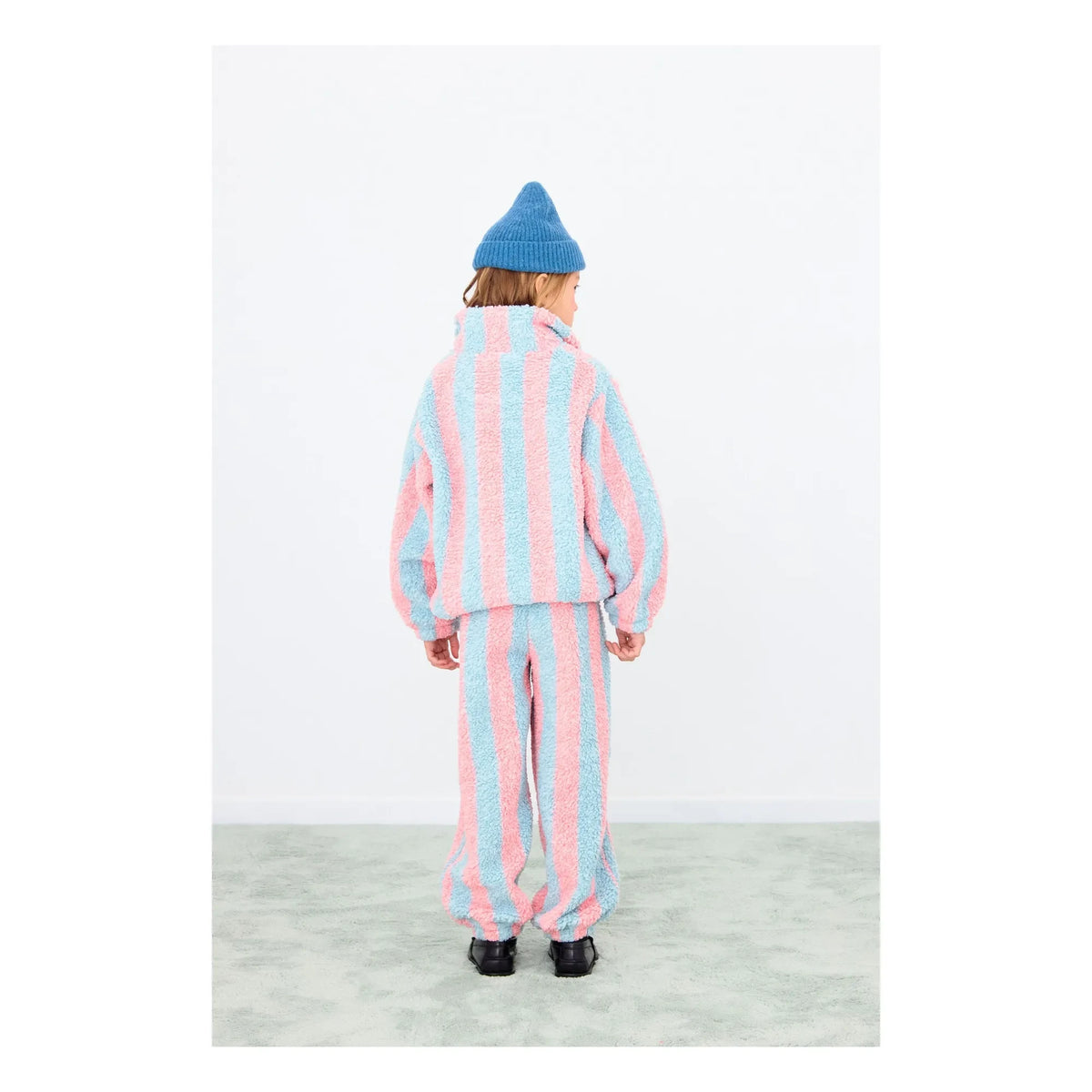 Tinycottons - Striped Sherpa Sweatshirt | Pink