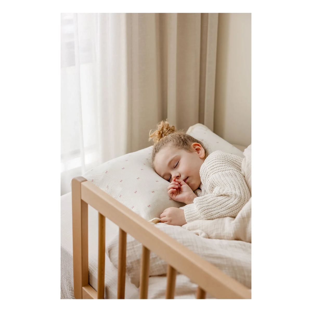 Soft Spot - Organic Cotton Ribbon Pillowcases - Set of 2 | Ivory