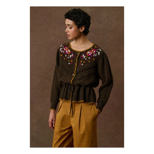 Louise Misha - Sandya Wool Cardigan | Terre cuite