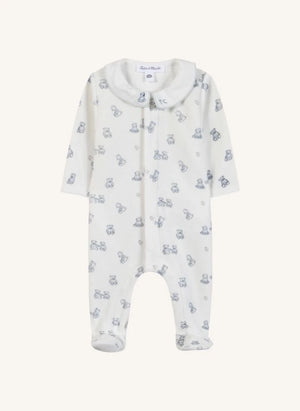 Tartine et Chocolat - Teddy Bear Claudine-Collared Pajamas | Ecru