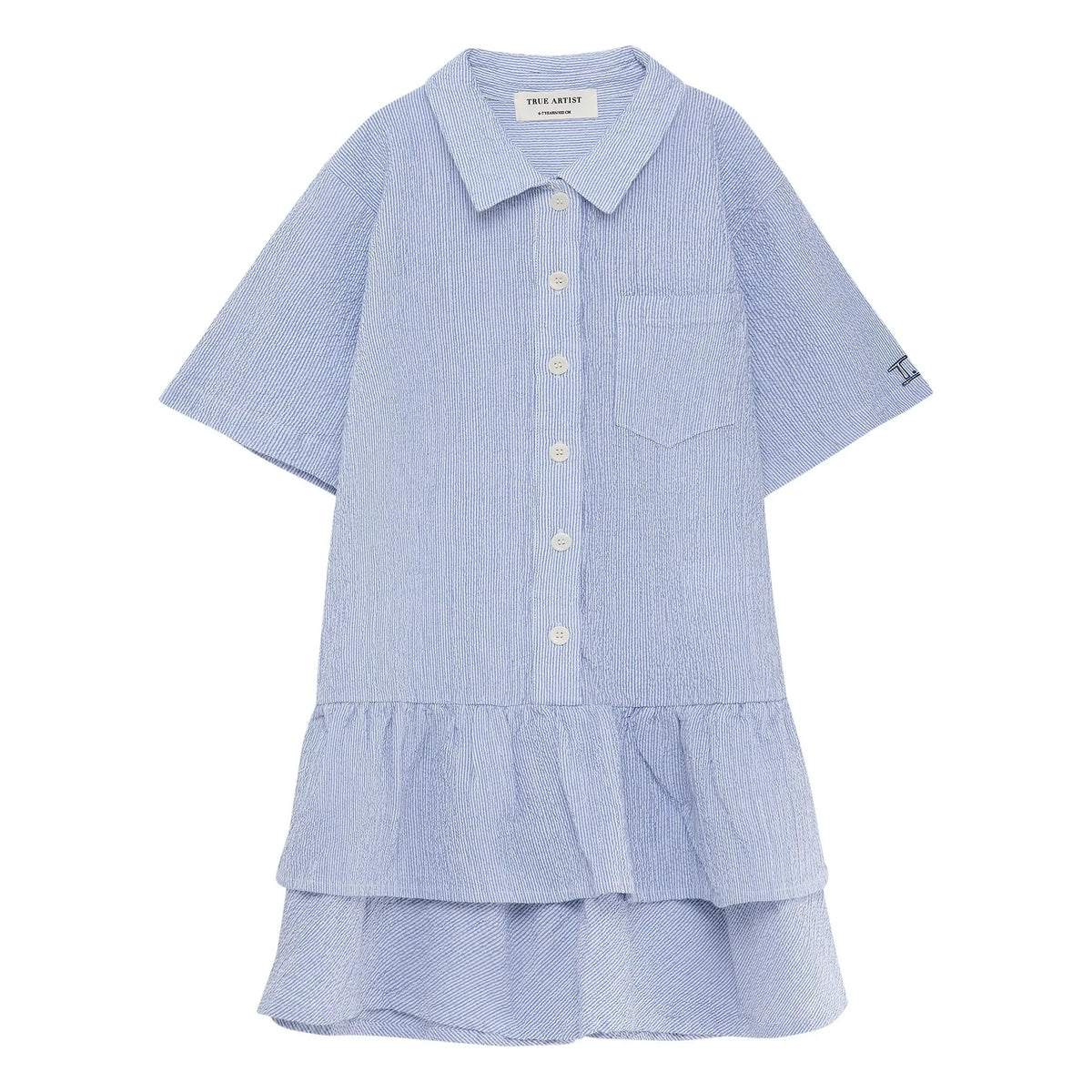 True Artist - N°16 Striped Seersucker Dress | Blue