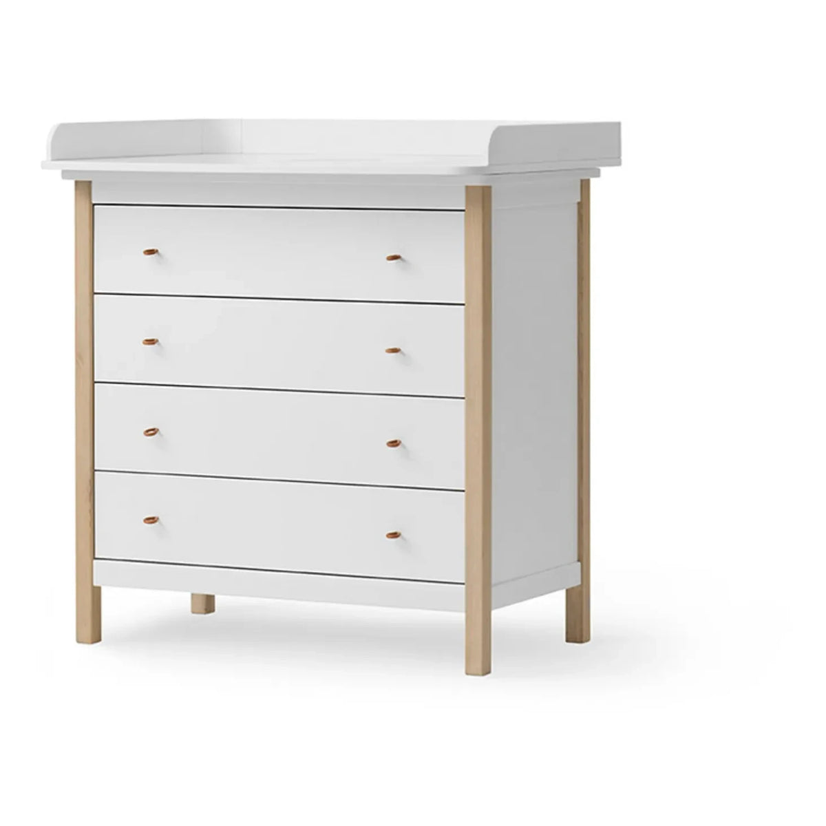 Oliver Furniture - Wooden Oak Changing Table and Chest of Drawers | White