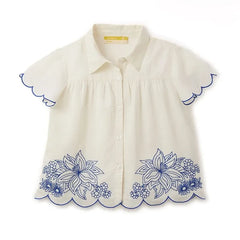Fabula - Floral Embroidered Shirt | White