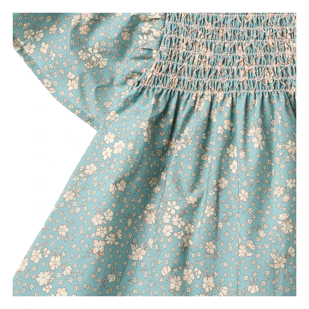Wheat - Elva Fleurie Organic Cotton Baby Dress | Light Blue