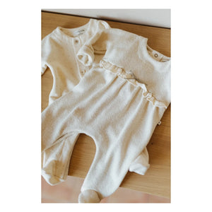 1+ in the family - Cardenac One-piece Romper and Footed Pants | Ecru