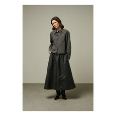 BELLEPIECE - Claude Leather Skirt | Charcoal Grey