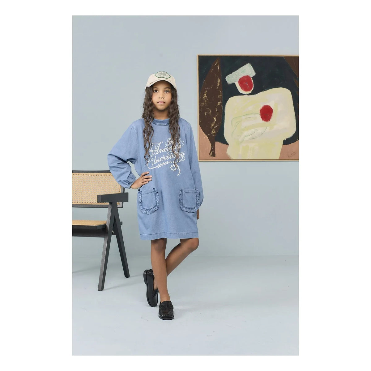 The Animals Observatory - Dragon Denim Dress | Light Blue