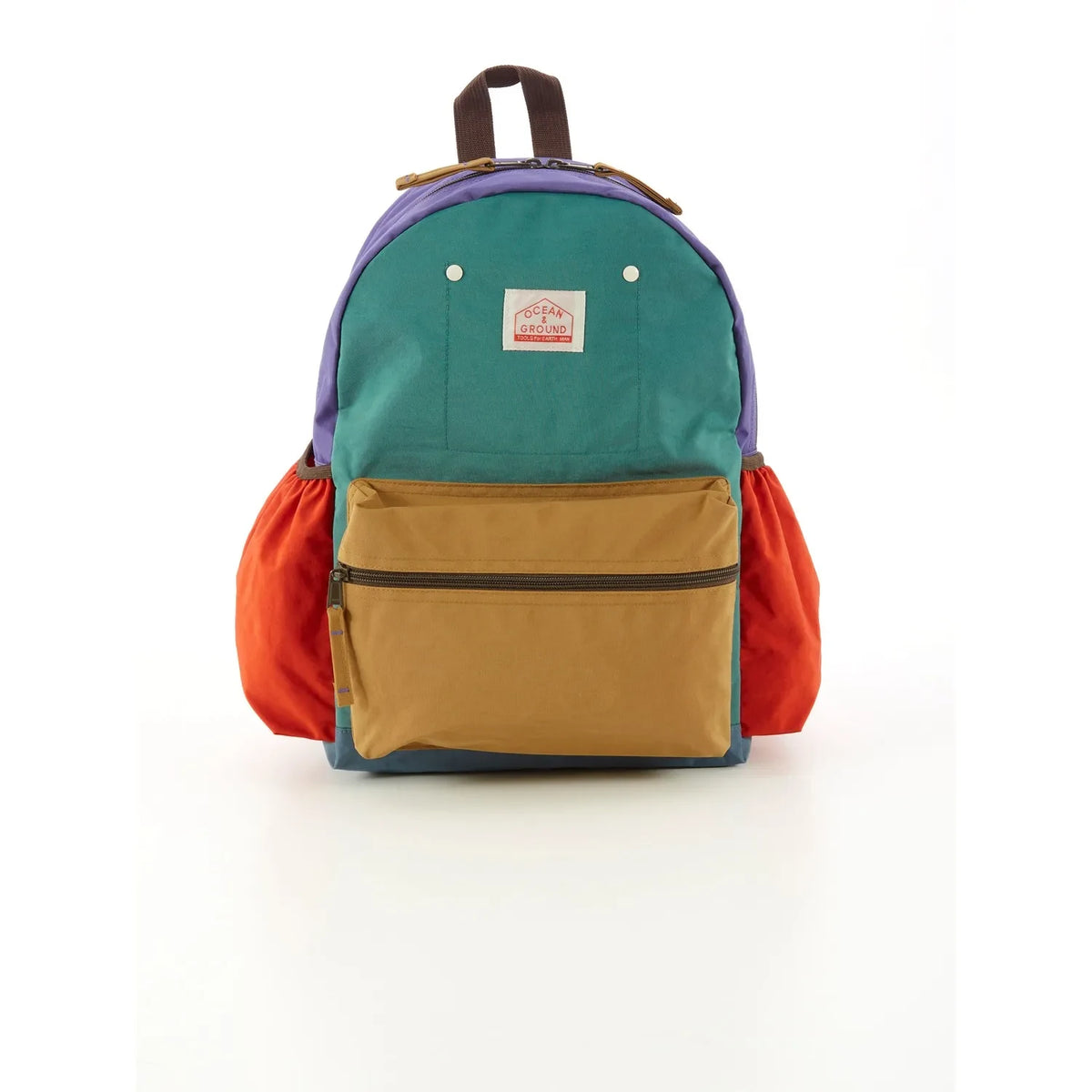 Ocean&Ground - Multi-Colored Block Backpack | Emerald Green