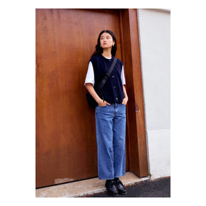 Surprise Paris - Margaux Sleeveless Merino Wool and Cashmere Vest | Navy