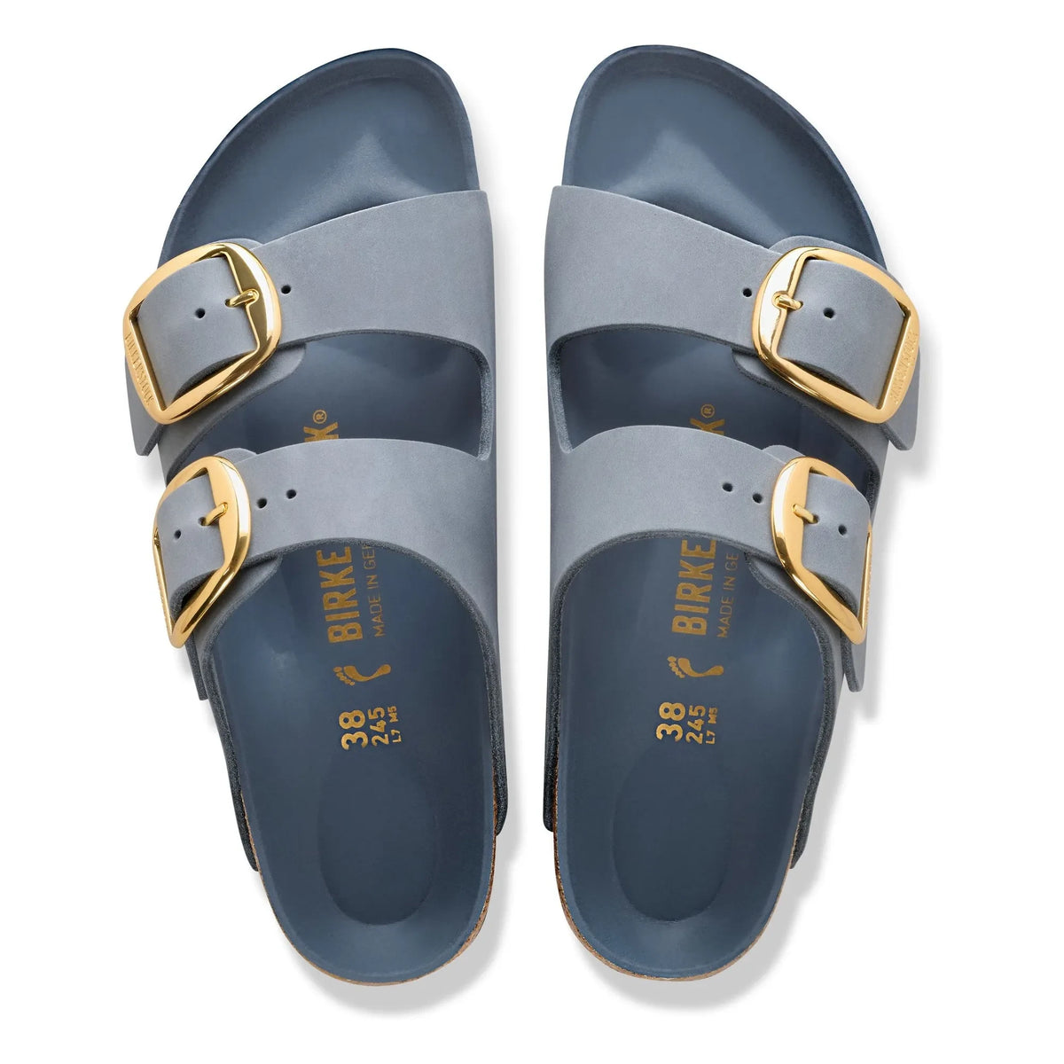 BIRKENSTOCK - Arizona Big Buckle Oiled Leather Sandals | Gray